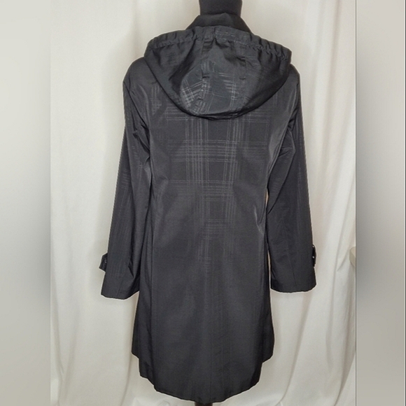 London Fog Womens Full Snap Front Beltless Removable Hood Rain Coat - Size S - Picture 4 of 16